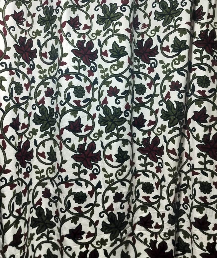 Premium Crewel Curtain โ Soft Cotton Blend (Sold by meter) - Homes and Company