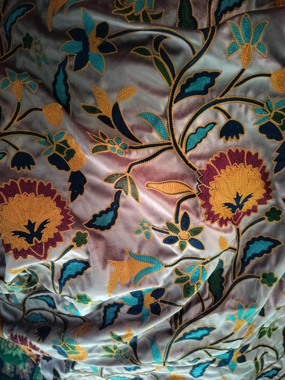 Crewel Heavy Embroidery Fabric (Sold by meter) - Homes and Company