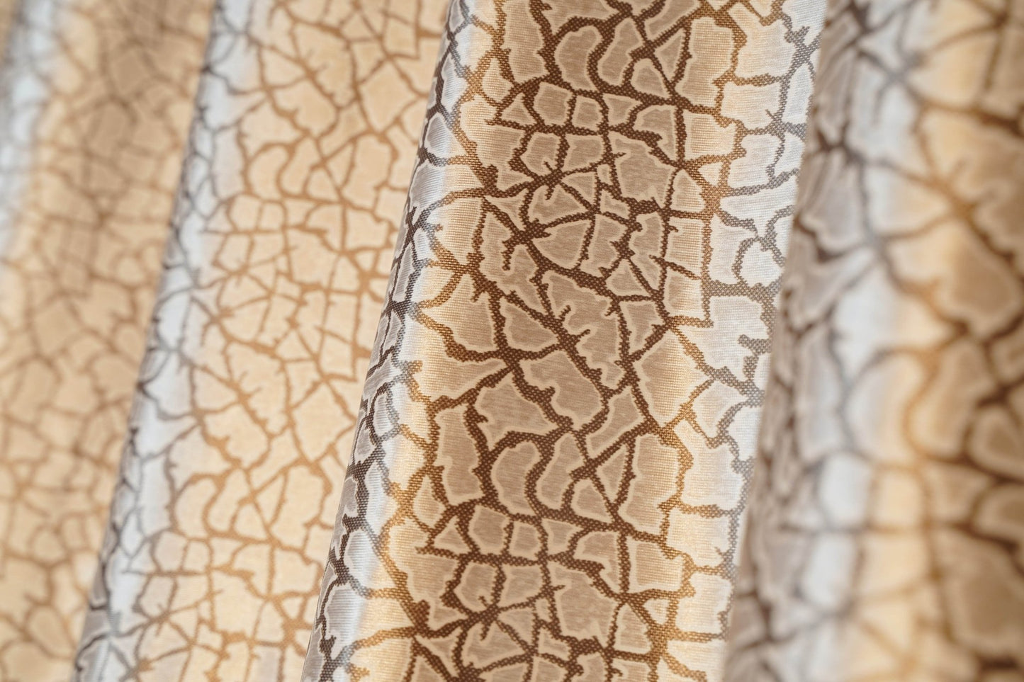 Elegant Crackle - Pattern Eyelet Curtain – Light Beige, 4x7.5 Ft – Modern & Minimalistic Look |Pack of 2 - Homes and Company