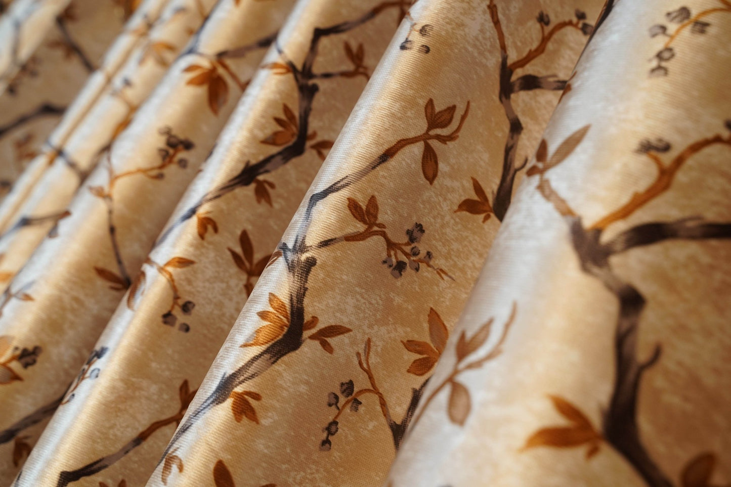 Elegant Floral Curtain in Brown & Cream – 4x7.5 Ft, Ideal for Everyday Living |Pack of 2 - Homes and Company
