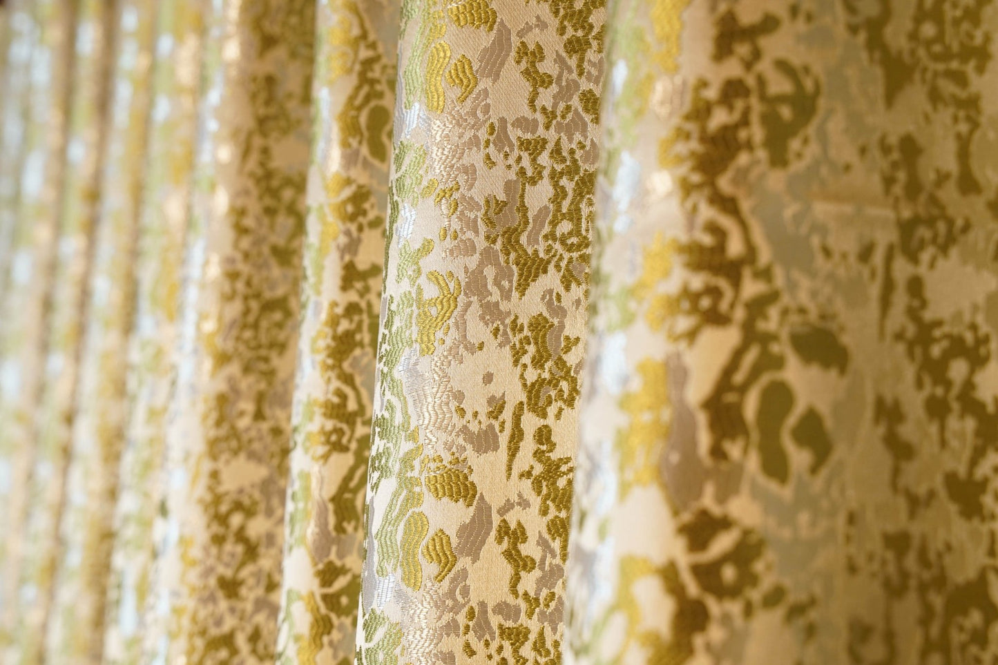 Green Jacquard Curtain | 70% Blackout | Textured Fabric | 4 x 7.5 Ft | Pack of 2 - Homes and Company