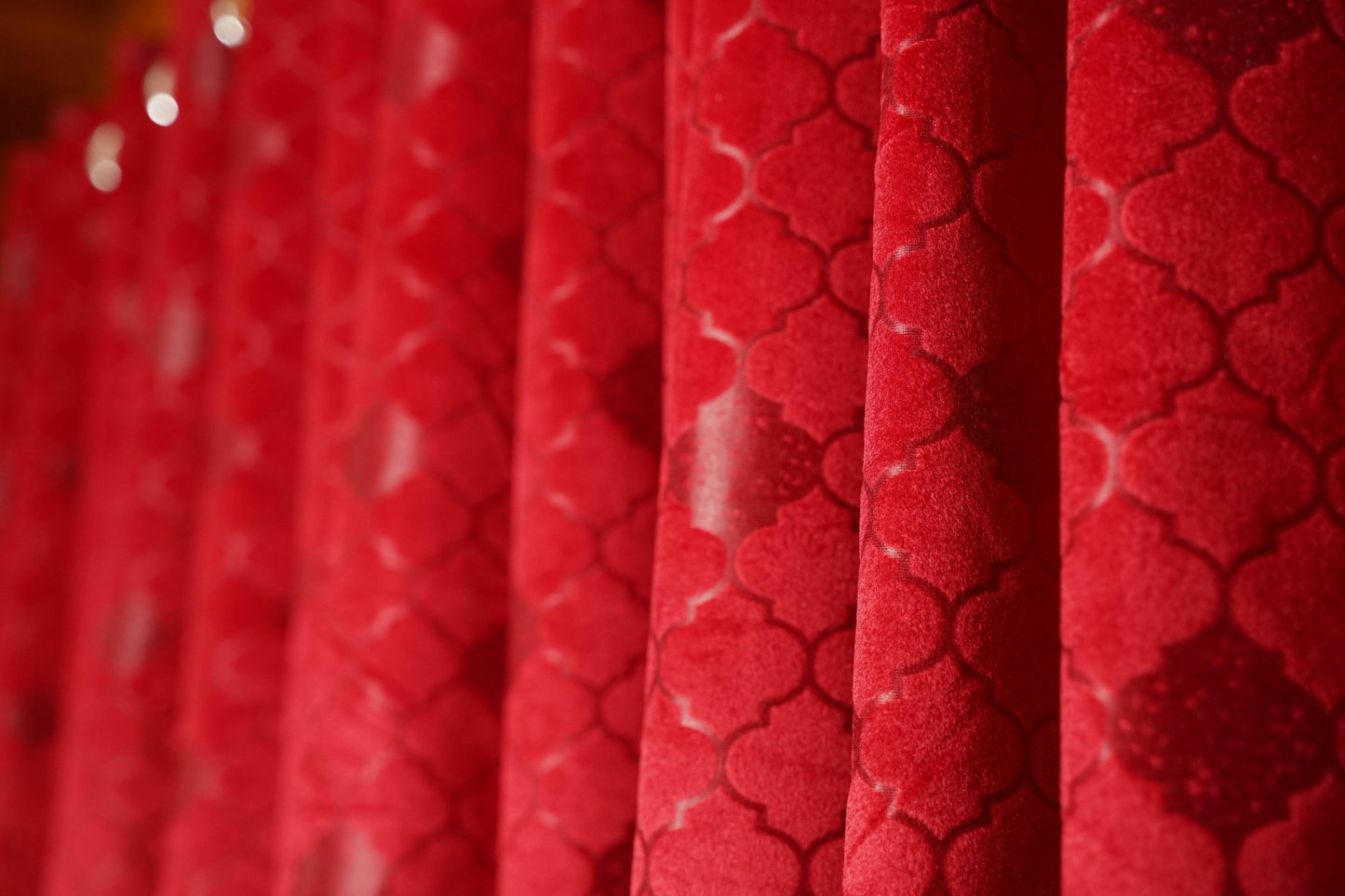Red Velvet Room Darkening Curtain β Diamond Design, 70% Light Block| Pack of 2 - Homes and Company