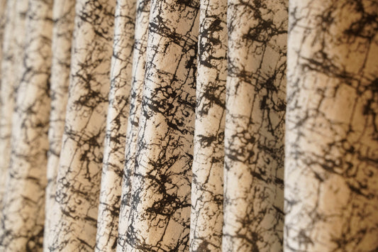 Cream Textured Velvet Curtain – 4ft x 7.5ft, Pack of 2 - Homes and Company