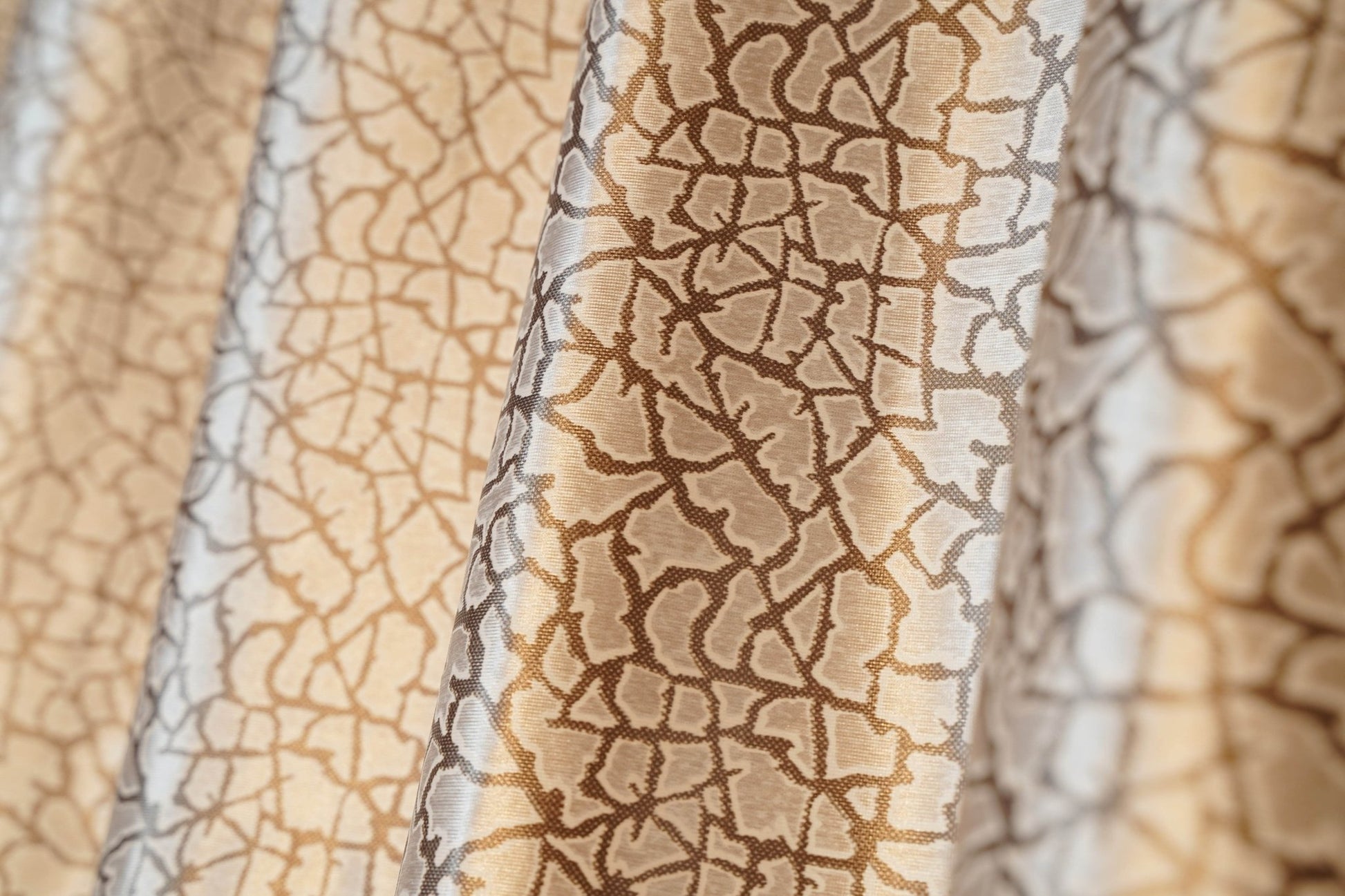 Elegant Crackle - Pattern Eyelet Curtain – Light Beige, 4x7.5 Ft – Modern & Minimalistic Look |Pack of 2 - Homes and Company