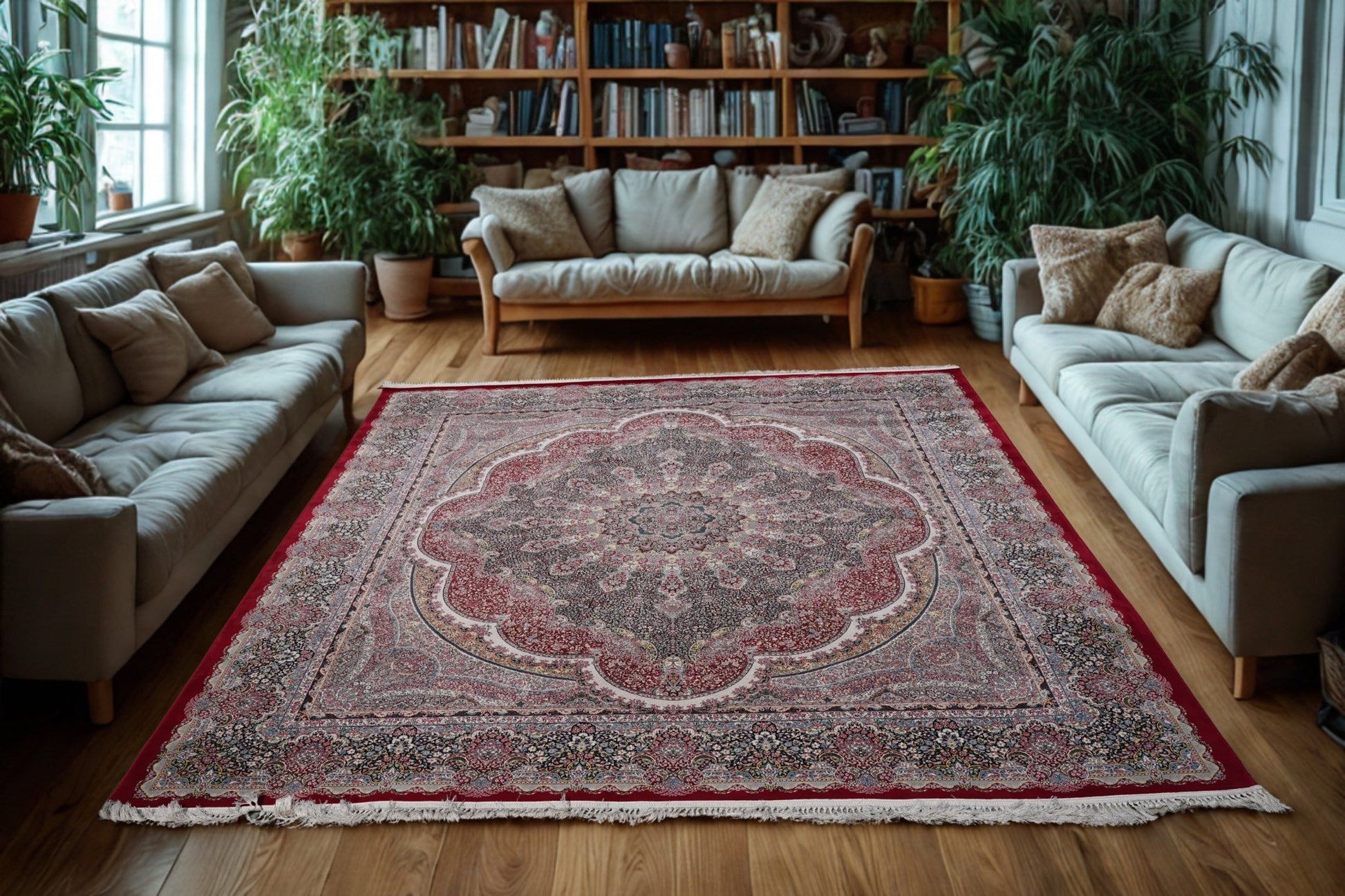 Irani 1200 Reeds Luxury Floral Medallion Rug - Homes and Company